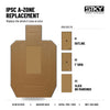 STKY IPSC A-Zone Replacement video: shot-out A-zone covered in one peel, shown in Outline, 1 inch Grid and Slick variants